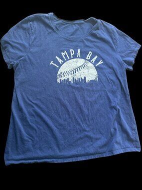 Tampa Bay Rays Custom Tshirt Blue XL